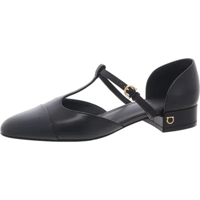 Shop Ferragamo Womens Leather T-strap Pumps