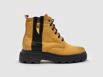 Kcr Group Women's Modern Lined Zip-up Leather Boots In Yellow