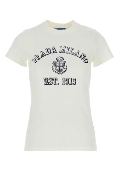 Prada Stamped Logo Crew Neck T-shirt