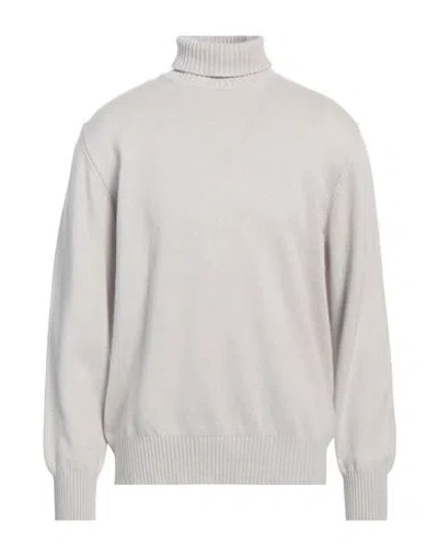 Doriani Man Turtleneck Light Grey Size 46 Wool, Silk, Cashmere