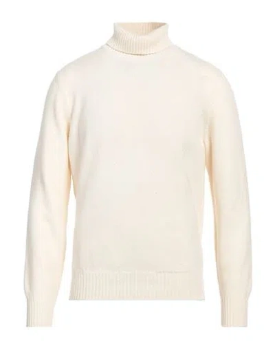 Doriani Man Turtleneck Ivory Size 46 Virgin Wool, Cashmere, Silk