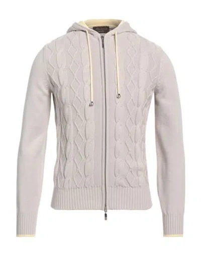 Doriani Man Cardigan Light Grey Size 46 Cotton