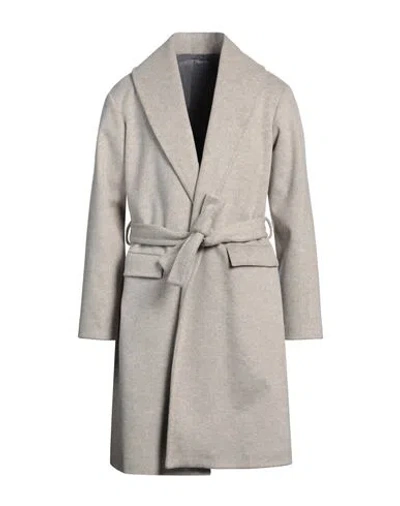 Tela-n° Man Coat Light Grey Size 44 Polyester, Viscose