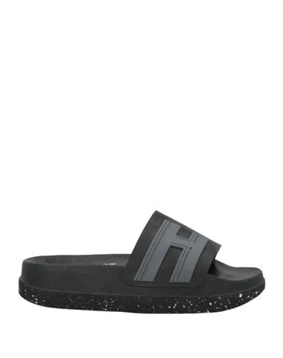 Hogan 3r Woman Sandals Black Size 8 Rubber