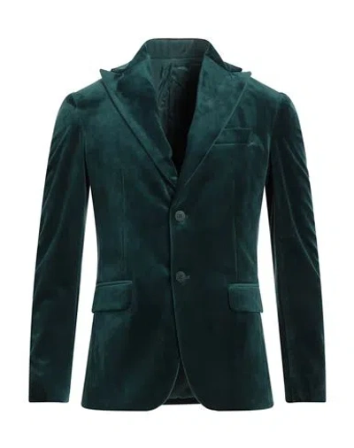 Tela-n° Man Blazer Dark Green Size 38 Polyester