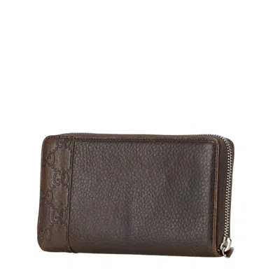 Pre-owned Gucci Brown Leather Coin Purse/coin Case ()