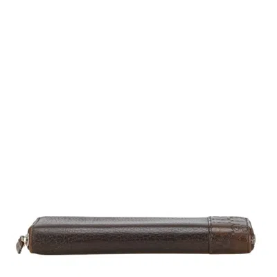 Pre-owned Gucci Brown Leather Coin Purse/coin Case ()