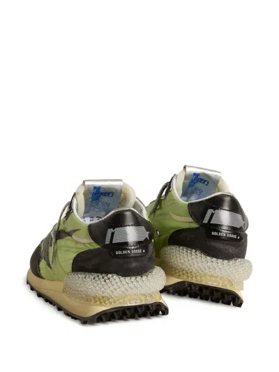 Golden Goose Womens Marathon With Green Nylon Upper And Black Star In Green