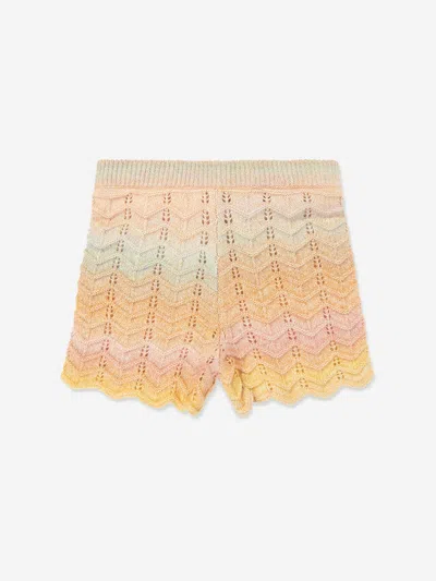 Zimmermann Girl's Tallow Chevron Knit Shorts