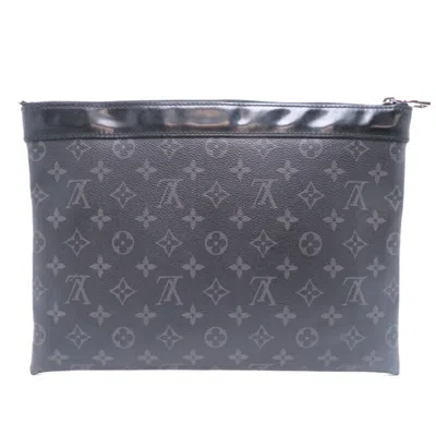 Pre-owned Louis Vuitton Black Monogram Eclipse Monogram Eclipse Clutch Bag ()