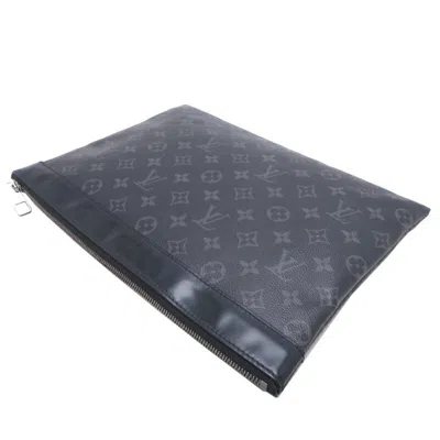 Pre-owned Louis Vuitton Black Monogram Eclipse Monogram Eclipse Clutch Bag ()