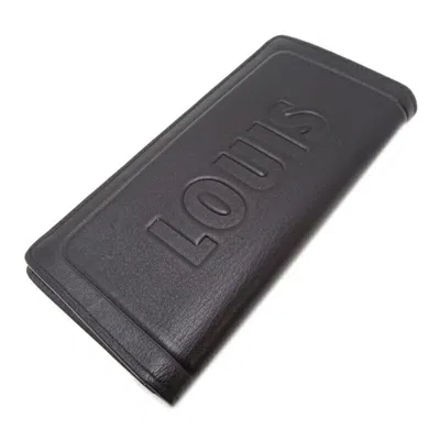 Pre-owned Louis Vuitton Black Noir Long Wallet (bi-fold) ()