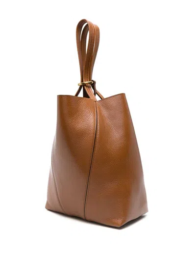 Chloé Womens Clay Brown Spin Medium Leather Tote Bag