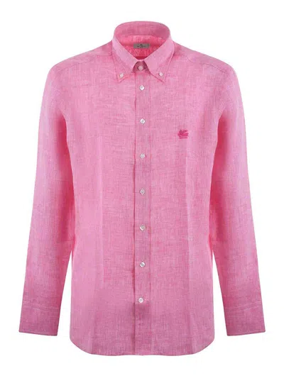 Etro Logo Long-sleeved Shirt In Multicolor