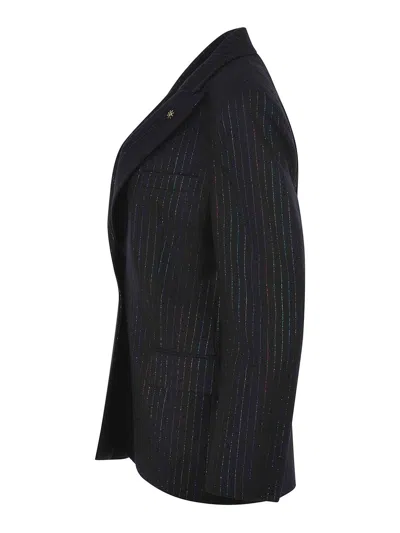Manuel Ritz Wool Blend Jacket In Black