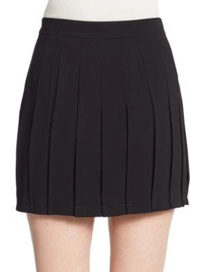 Shop Marc By Marc Jacobs Pleated Crepe Mini Skirt In Black