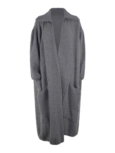 Solotre Wool Cardigan In Gray