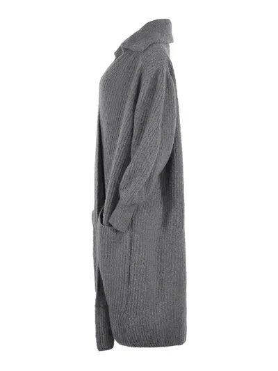 Solotre Wool Cardigan In Gray