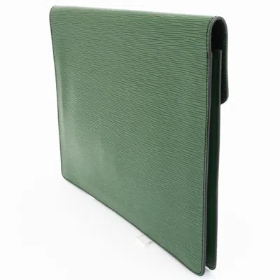 Pre-owned Louis Vuitton Green Epi Leather Clutch Bag ()