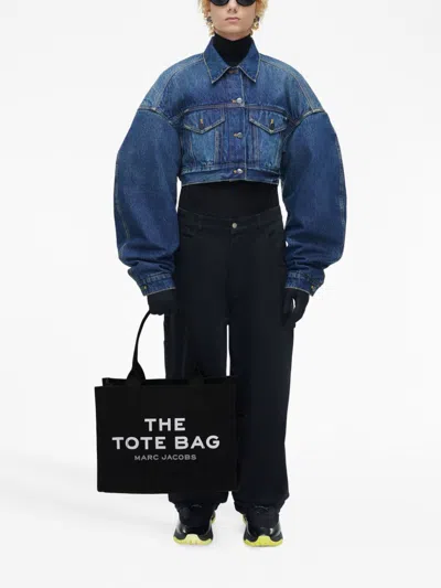 Marc Jacobs The Tote Bag Canvas Shoulder Bag In Black