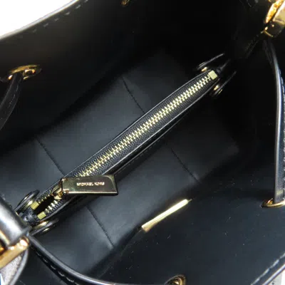 Pre-owned Michael Kors Black Brown White Pvc Handbag Shoulder Bag ()