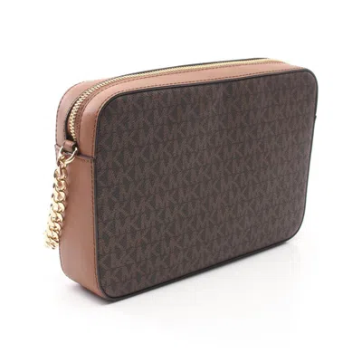 Pre-owned Michael Kors Brown Coated Canvas Leather Shoulder Bag ()