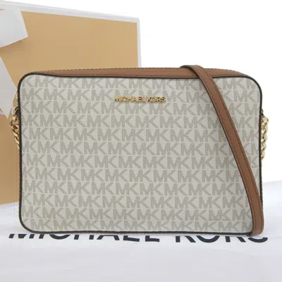 Pre-owned Michael Kors Brown White Pvc Shoulder Bag ()