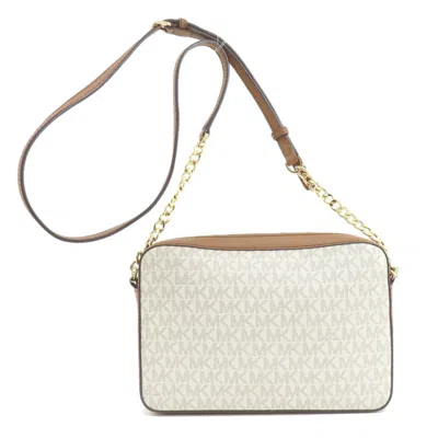 Pre-owned Michael Kors Brown White Pvc Shoulder Bag ()