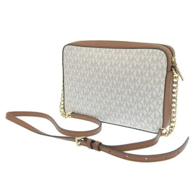 Pre-owned Michael Kors Brown White Pvc Shoulder Bag ()