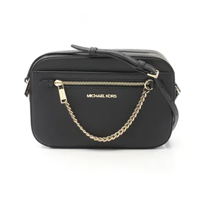Michael Kors Jet Set Black Leather Shoulder Bag