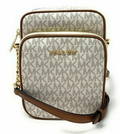 Michael Kors Jet Set Travel Signature Medium Logo Chain Crossbody Flight Bag