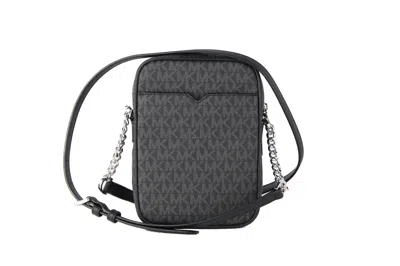 Michael Kors Jet Set Travel Signature Medium Logo Chain Crossbody Flight Bag