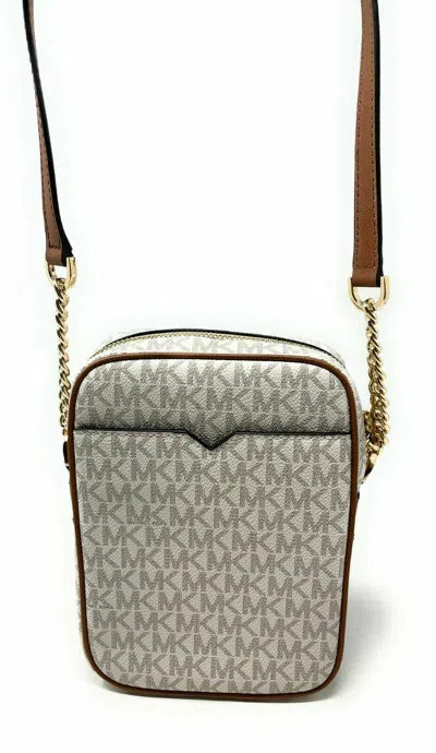 Michael Kors Jet Set Travel Signature Medium Logo Chain Crossbody Flight Bag