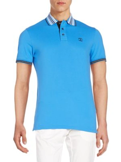 Just Cavalli Embroidered Logo Polo Shirt In Blue