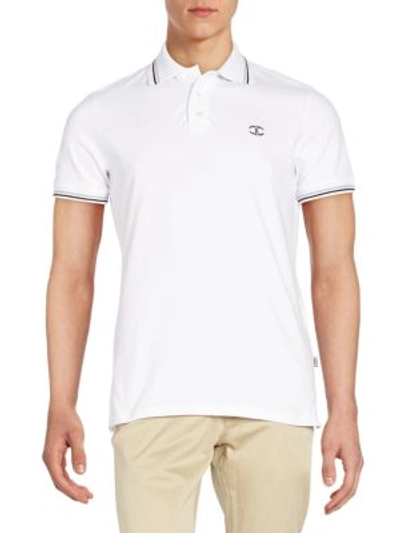 Just Cavalli Embroidered Logo Polo Shirt In White