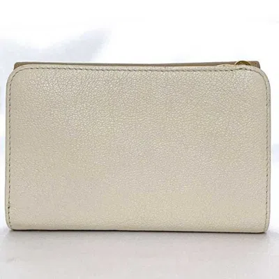 Pre-owned Miu Miu Beige Brown Leather Wallet (tri-fold) ()