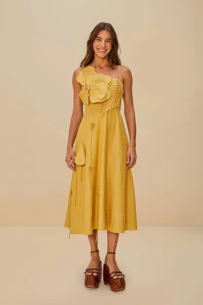 Farm Rio Active Sand Garden Lenzing Ecovero Euroflax Midi Dress