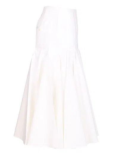 Jacquemus Flared High-waisted Midi Skirt With Distinctive Metal Loop