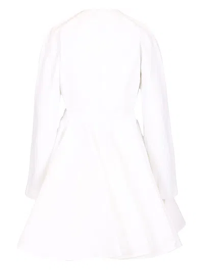 Alaïa Womens Spiral-belt Pleated Cotton-poplin Mini Dress Blanc