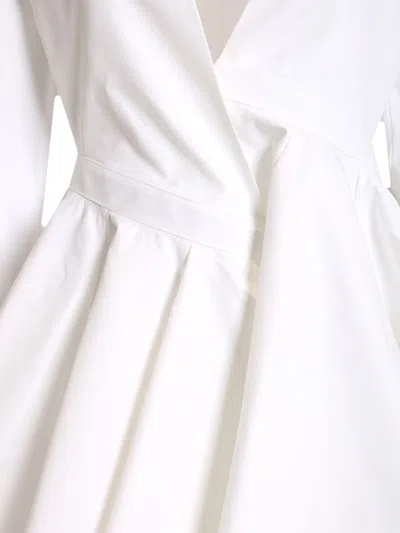 Alaïa Womens Spiral-belt Pleated Cotton-poplin Mini Dress Blanc