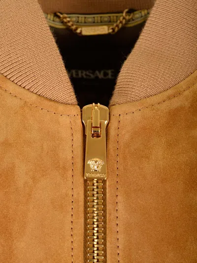 Versace Ribbed Cuffs Sleeve Zip Pocket Jacket
