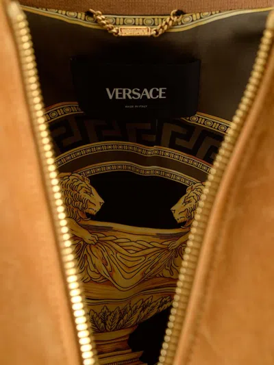 Versace Ribbed Cuffs Sleeve Zip Pocket Jacket