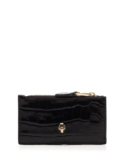 Alexander Mcqueen Card Holder With Zip Wallets Black