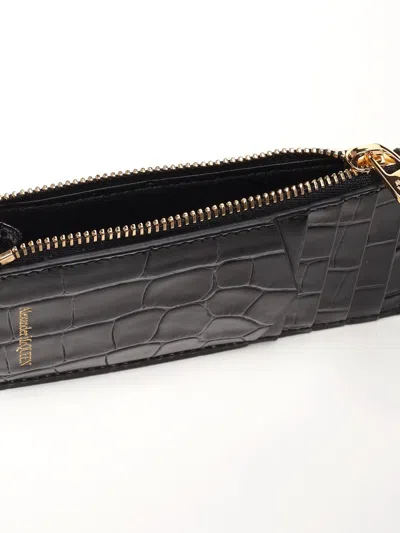 Alexander Mcqueen Card Holder With Zip Wallets Black