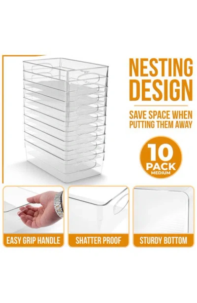 Sorbus 10-pack Medium Storage Bins In Transparent