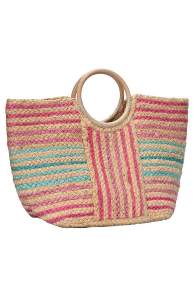 Antik Kraft Porthole Straw Tote Bag