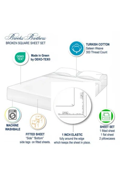 Brooks Brothers Broken Square 300 Thread Count Sheet Set