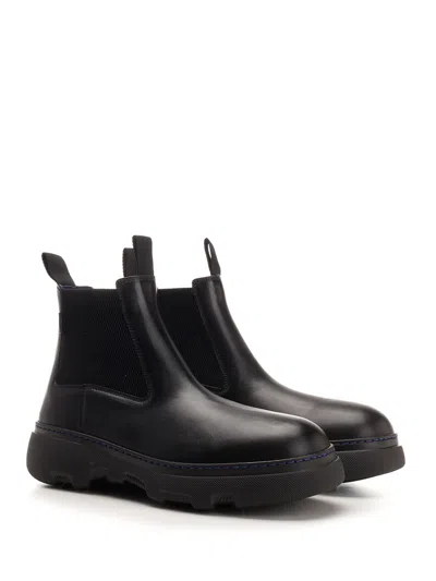 Burberry Chunky Sole Ankle Boots With Elastic Panels