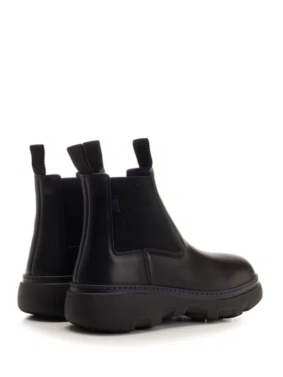 Burberry Chunky Sole Ankle Boots With Elastic Panels