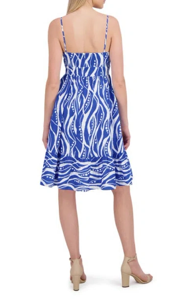 Laundry By Shelli Segal Wave Print Cotton Fit & Flare Sundress